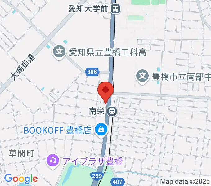 豊橋オレンジピットの地図