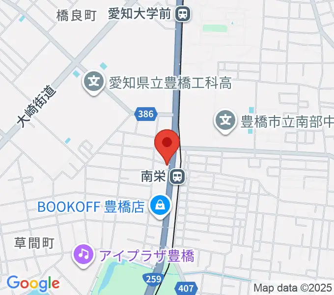 豊橋オレンジピットの地図