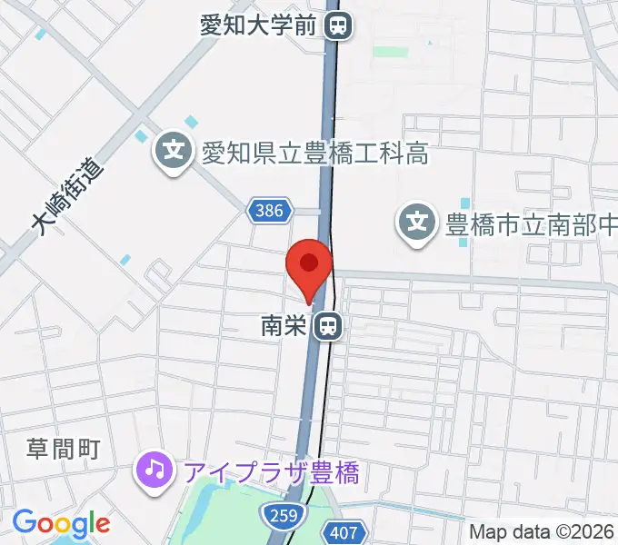 豊橋オレンジピットの地図