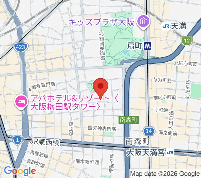 ボイトレ大阪 F-COMMUNITYの地図