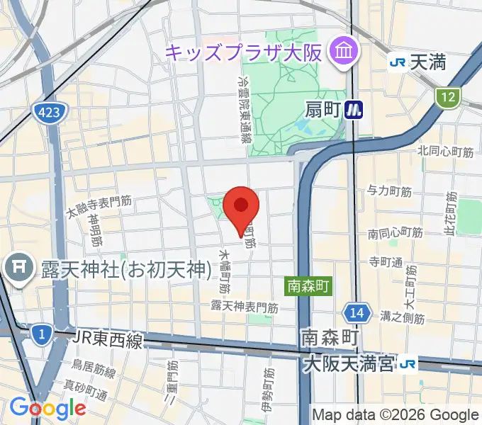 ボイトレ大阪 F-COMMUNITYの地図