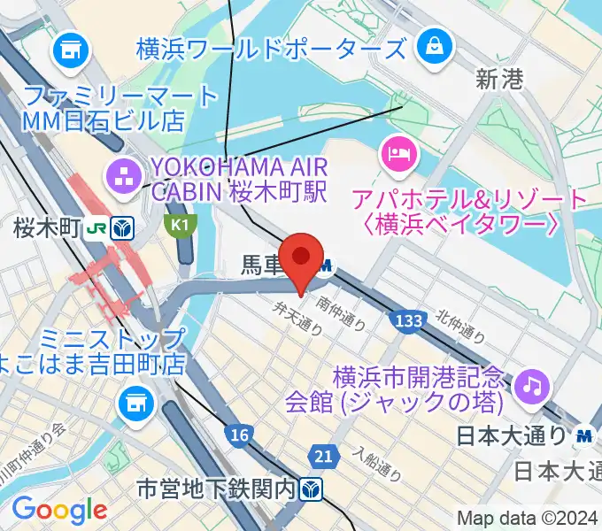 馬車道King's Barの地図