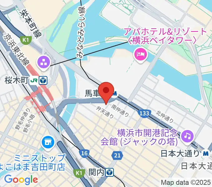 馬車道King's Barの地図