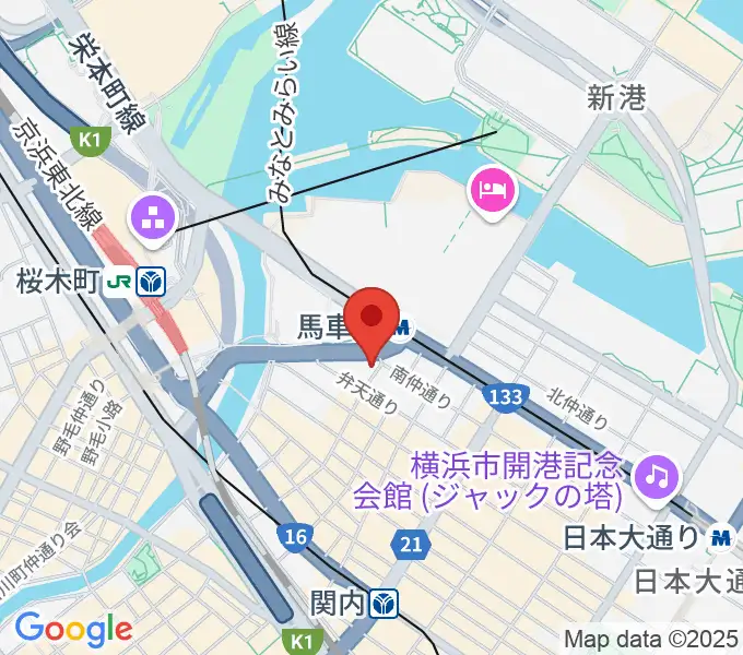 馬車道King's Barの地図