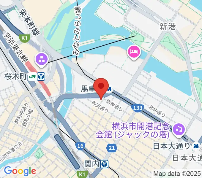 馬車道King's Barの地図