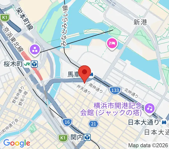 馬車道King's Barの地図