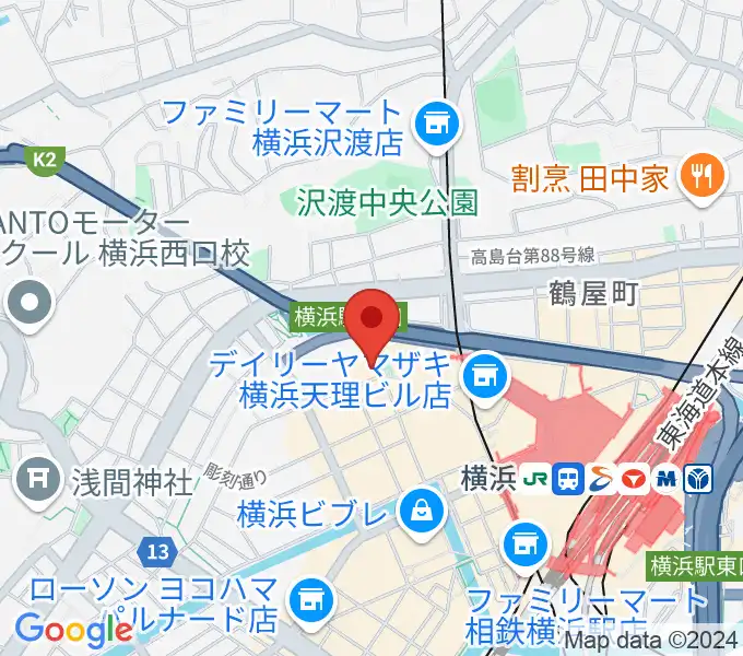 横浜ジャムラボの地図