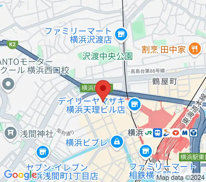 横浜ジャムラボの地図