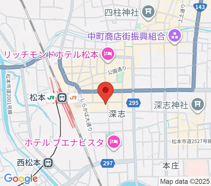 松本MOLE HALLの地図