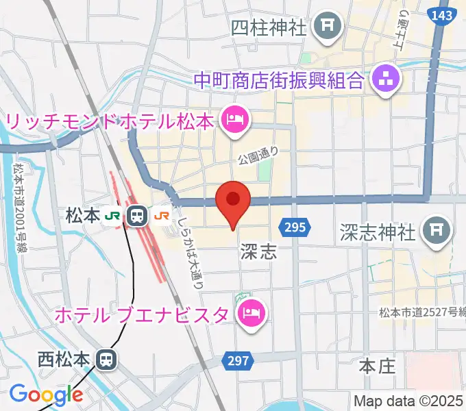 松本MOLE HALLの地図