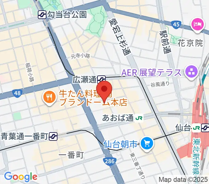 山野楽器ミュージックサロン仙台の地図