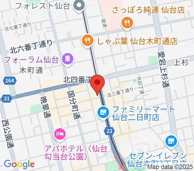 仙台ミュージックプラザ音楽教室の地図