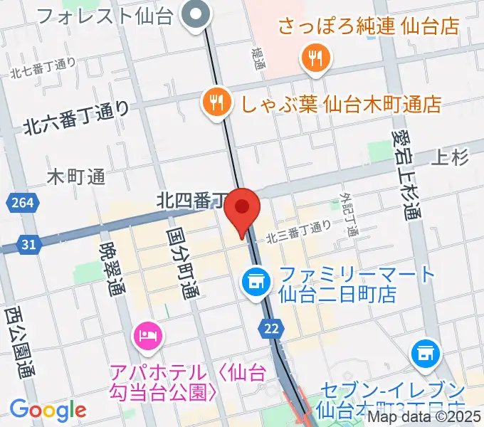 仙台ミュージックプラザの地図