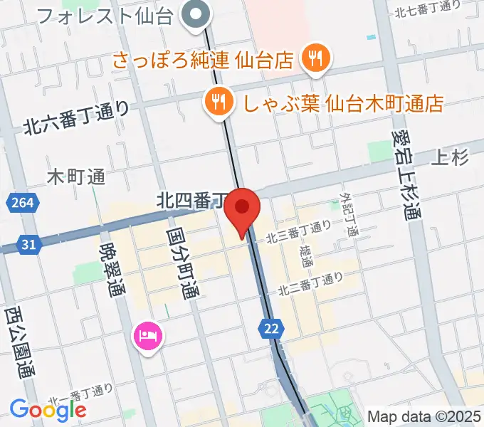 仙台ミュージックプラザの地図