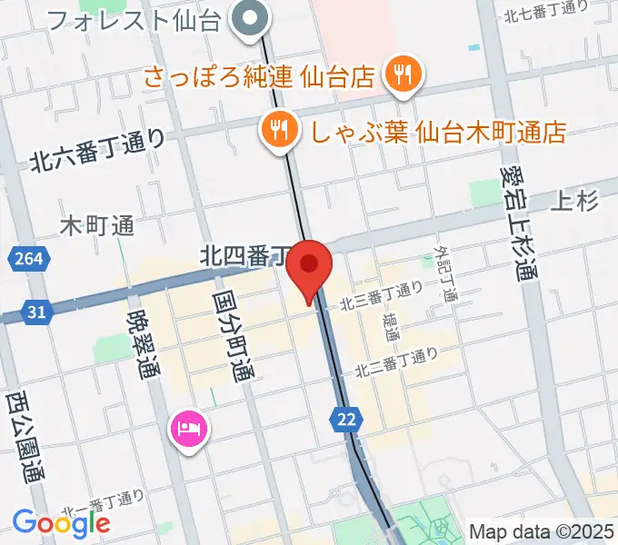 仙台ミュージックプラザの地図