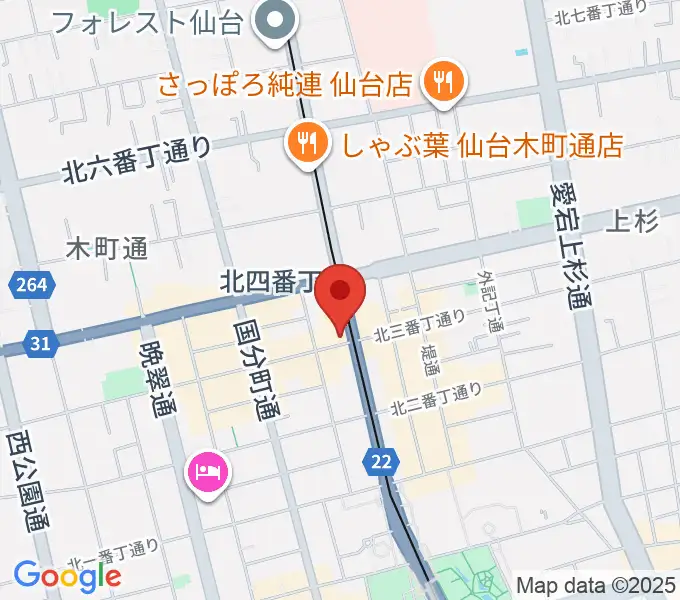 仙台ミュージックプラザの地図