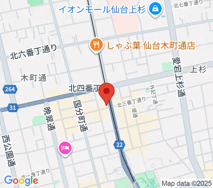 仙台ミュージックプラザの地図