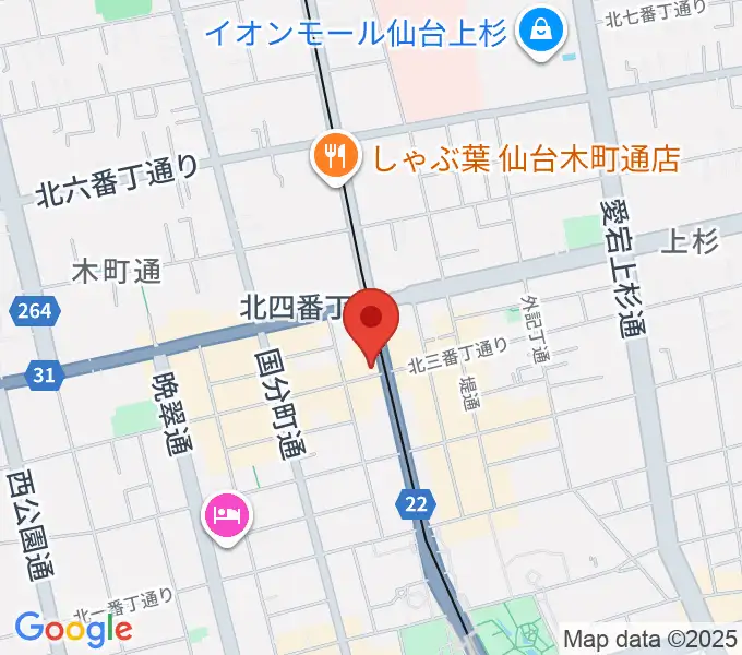 仙台ミュージックプラザの地図