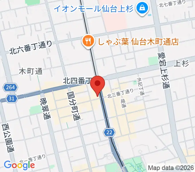仙台ミュージックプラザの地図