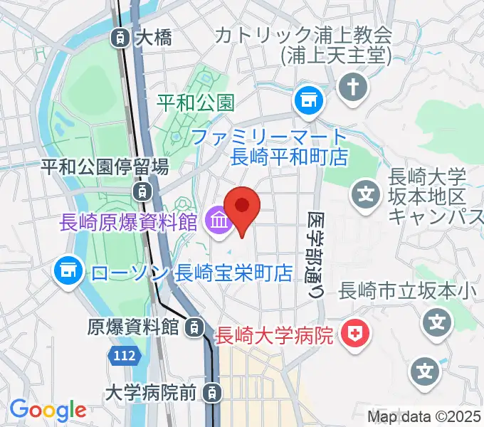 平和会館ホールの地図