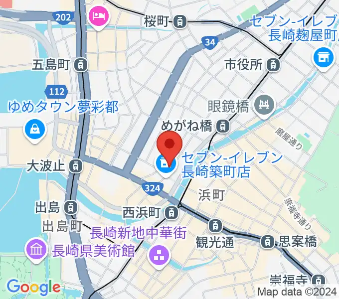 メルカつきまちホールの地図