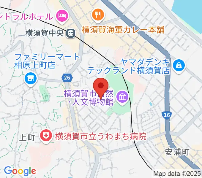 横須賀市文化会館の地図