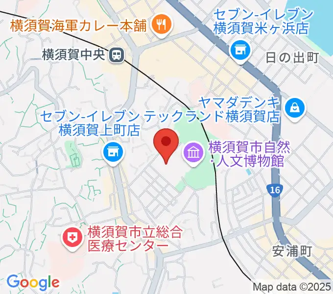 横須賀市文化会館の地図
