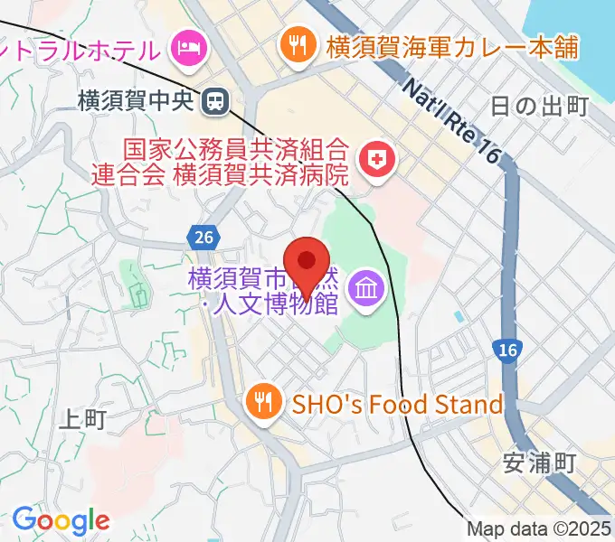 横須賀市文化会館の地図