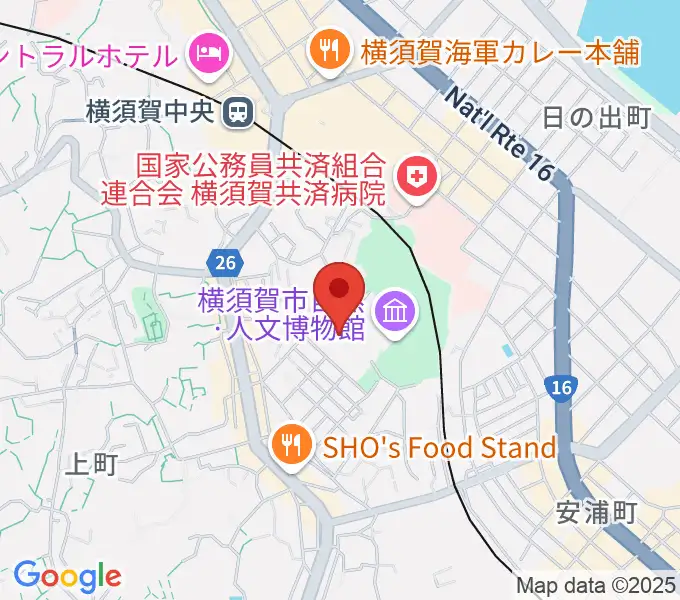 横須賀市文化会館の地図