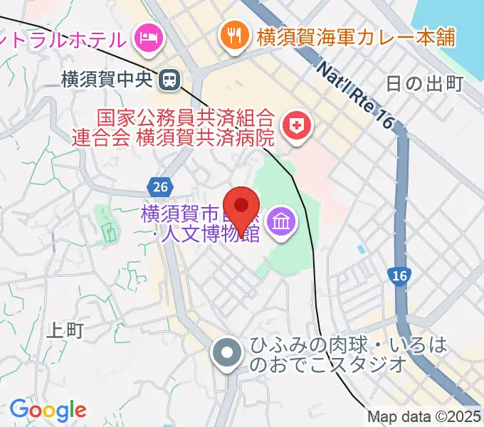 横須賀市文化会館の地図