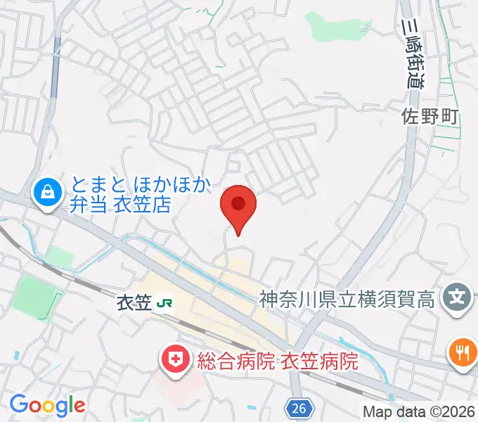 横須賀市はまゆう会館の地図