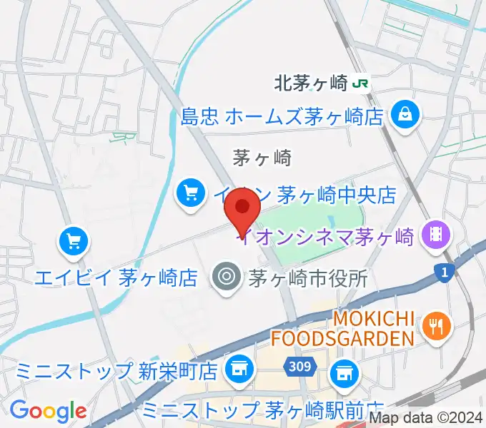 茅ヶ崎市民文化会館の地図