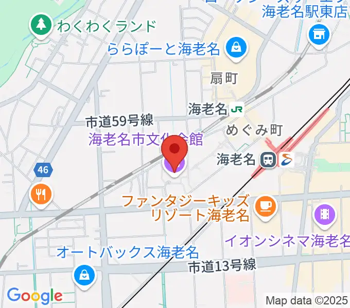 海老名市文化会館の地図