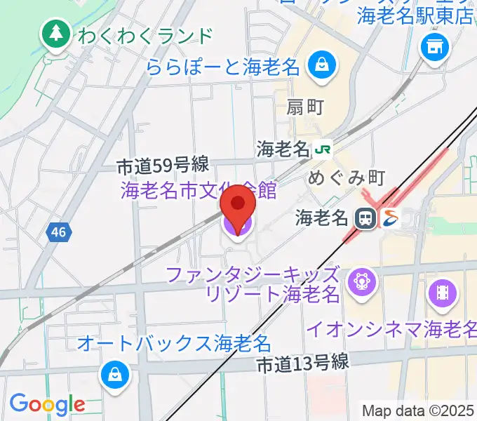 海老名市文化会館の地図