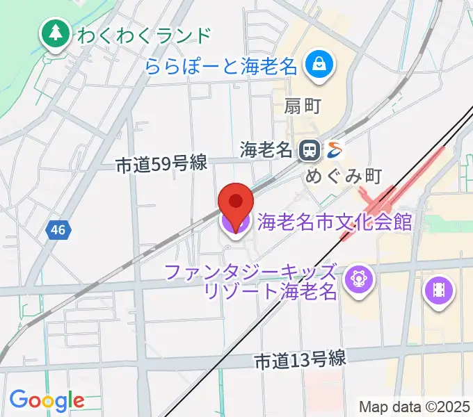 海老名市文化会館の地図
