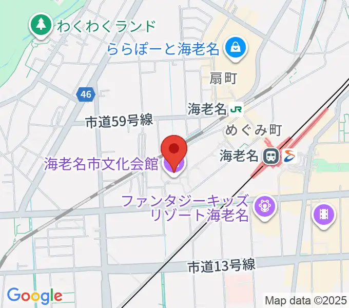 海老名市文化会館の地図