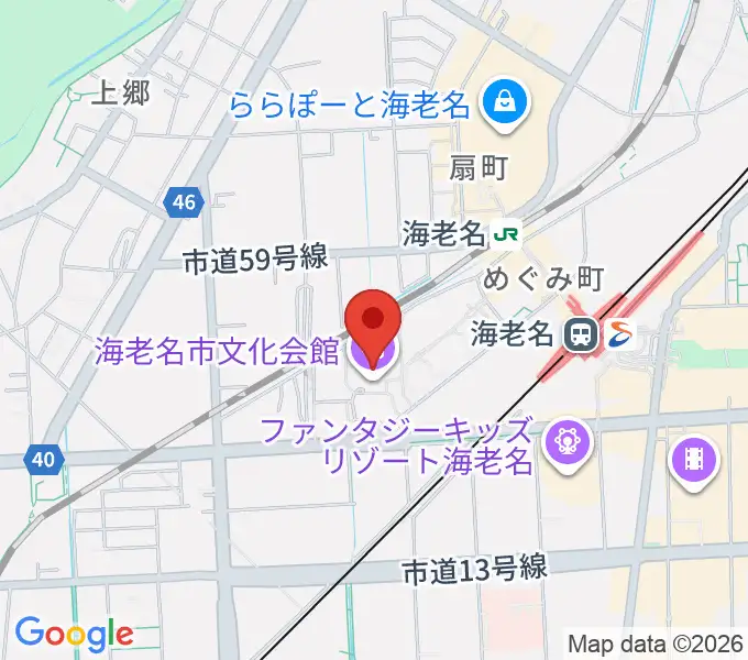 海老名市文化会館の地図