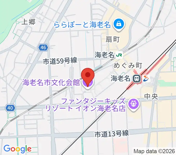 海老名市文化会館の地図