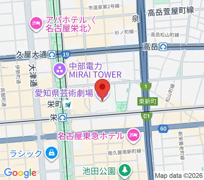 愛知県芸術劇場の地図