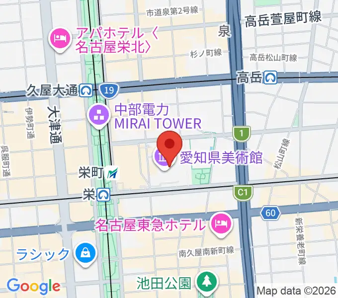 愛知県芸術劇場の地図