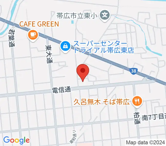 帯広メガストーンの地図