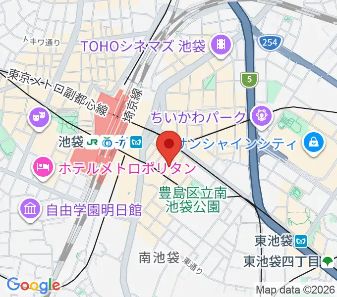 クロサワ楽器池袋店 エレキ本館の地図