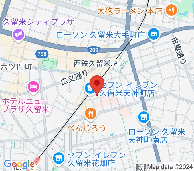 木下楽器店クルメセンターの地図