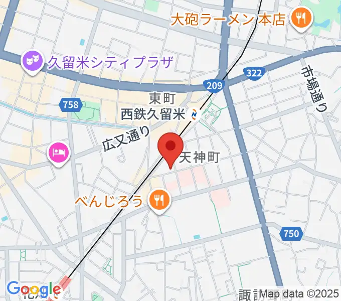 木下楽器店クルメセンターの地図
