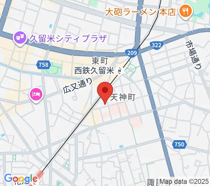 木下楽器店クルメセンターの地図