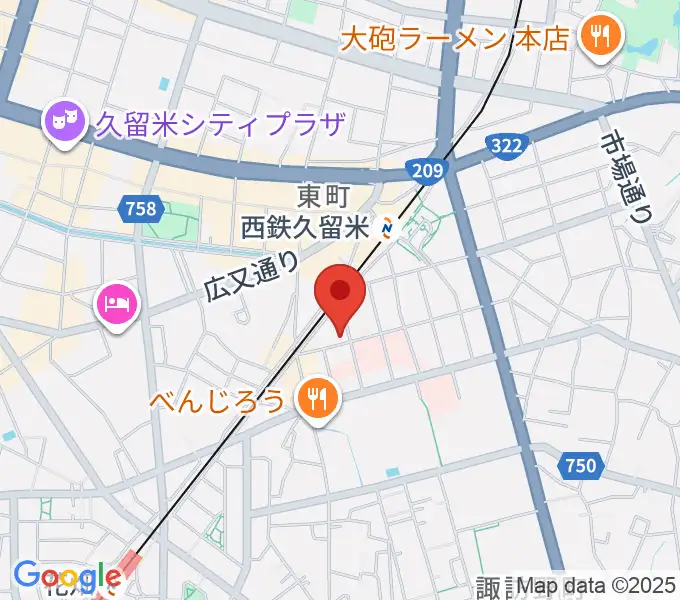 木下楽器店クルメセンターの地図