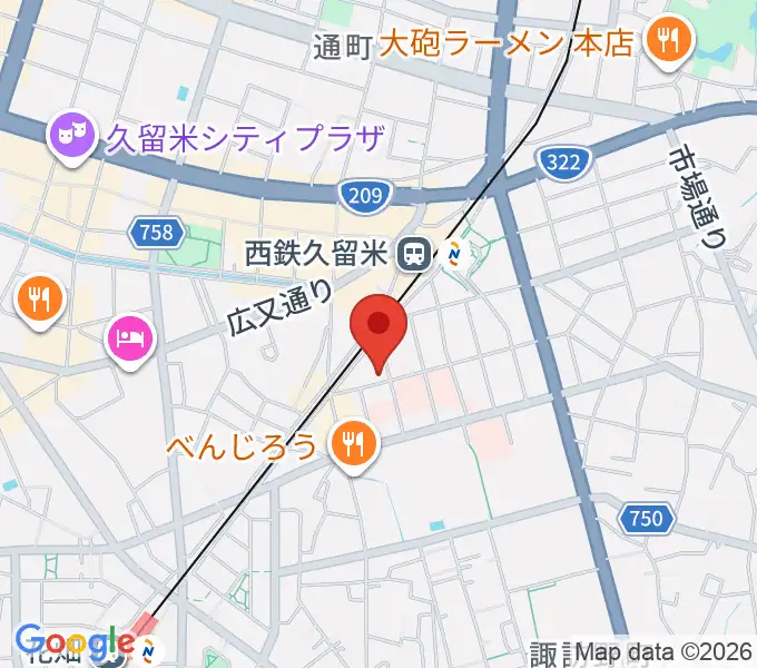 木下楽器店クルメセンターの地図