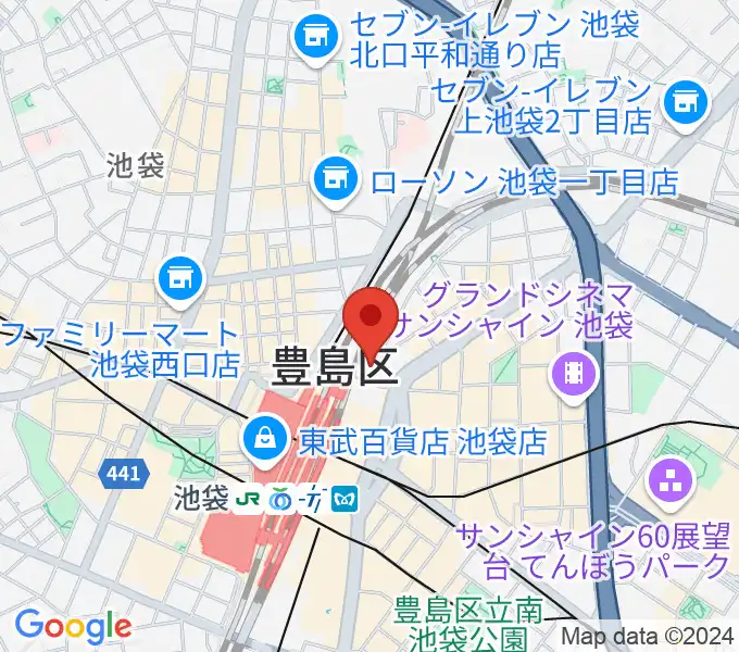 イシバシ楽器 池袋店の地図