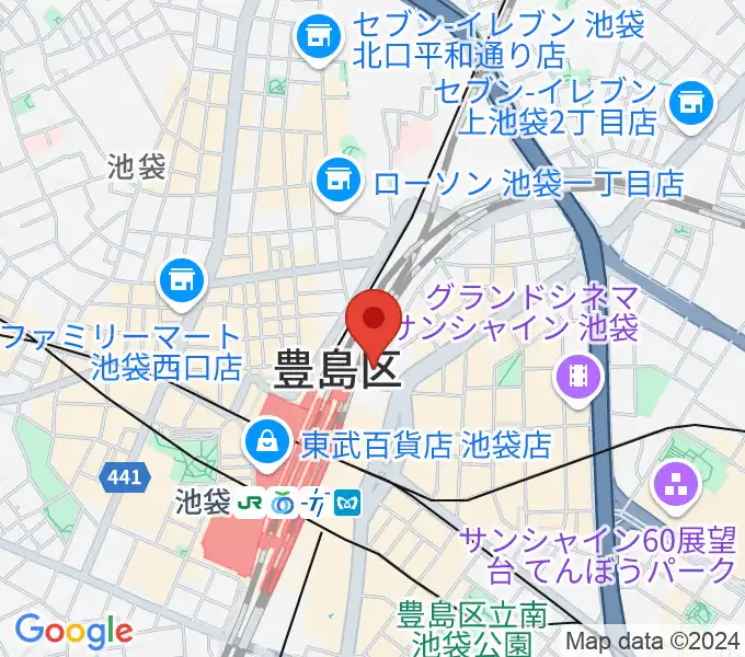 イシバシ楽器 池袋店の地図