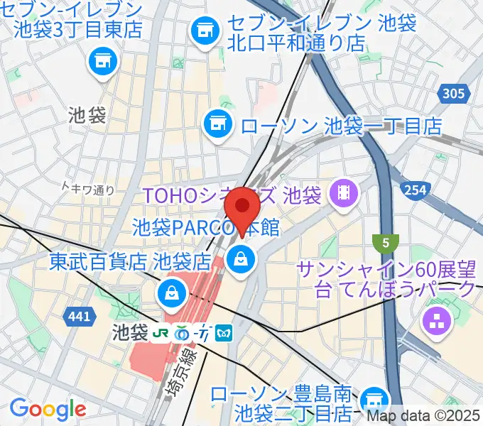 イシバシ楽器 池袋店の地図